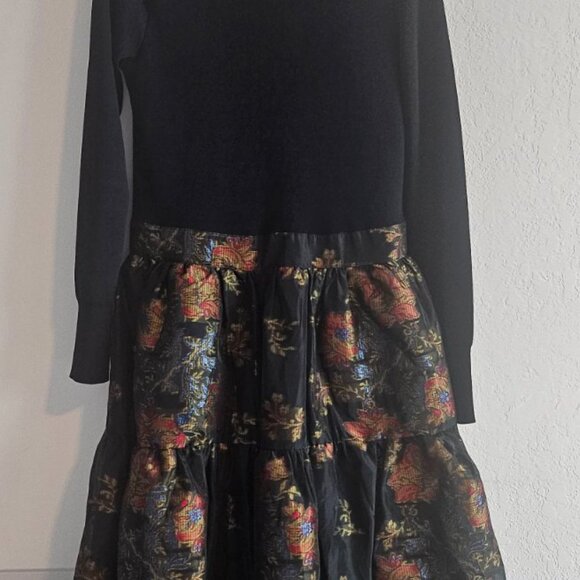 TED BAKER LONDON Audria Mixed Media Long Sleeve Tiered Dress - Picture 5 of 7